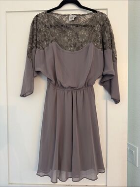 ASOS Lace Midi Dress in Dusty Mauve